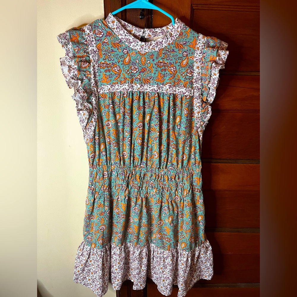 Universal Thread Ruffle Sleeve Mix Pattern Dress